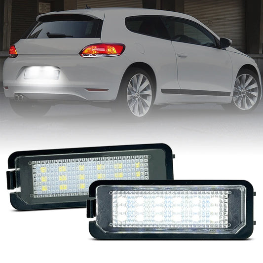 2Pcs led for VW Scirocco+Polo+Phaeton+T-Roc+White LED Number License Plate Light