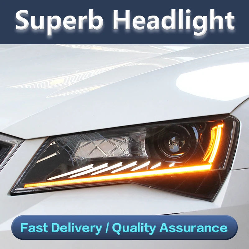 Head Lamp for Skoda Superb 2016 2017 2018 Dynamic Signal LED DRL