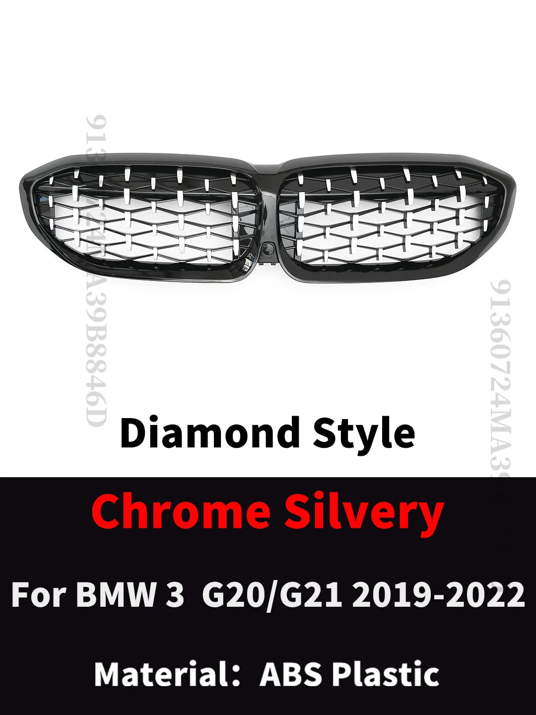 BMW G20 3-Series G20 G21 G28 2019-2020 Front Grill Black Diamond Meteor Style