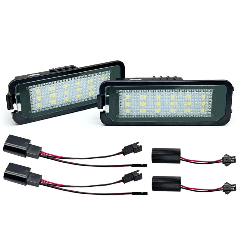 2Pcs led for VW Scirocco+Polo+Phaeton+T-Roc+White LED Number License Plate Light