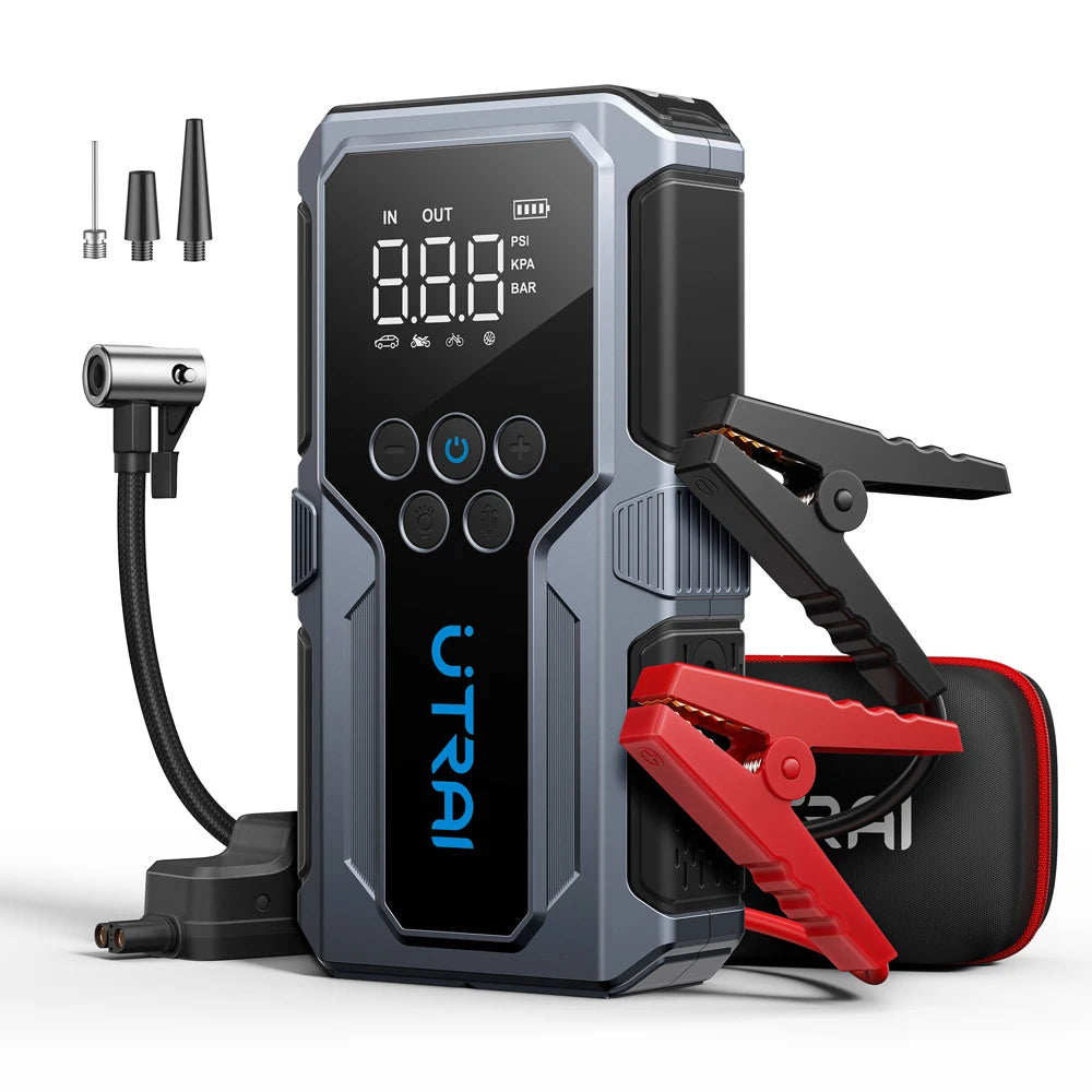 Car Jump Starter Power Bank Portable+Air Pump Car Battery Emergency Booster