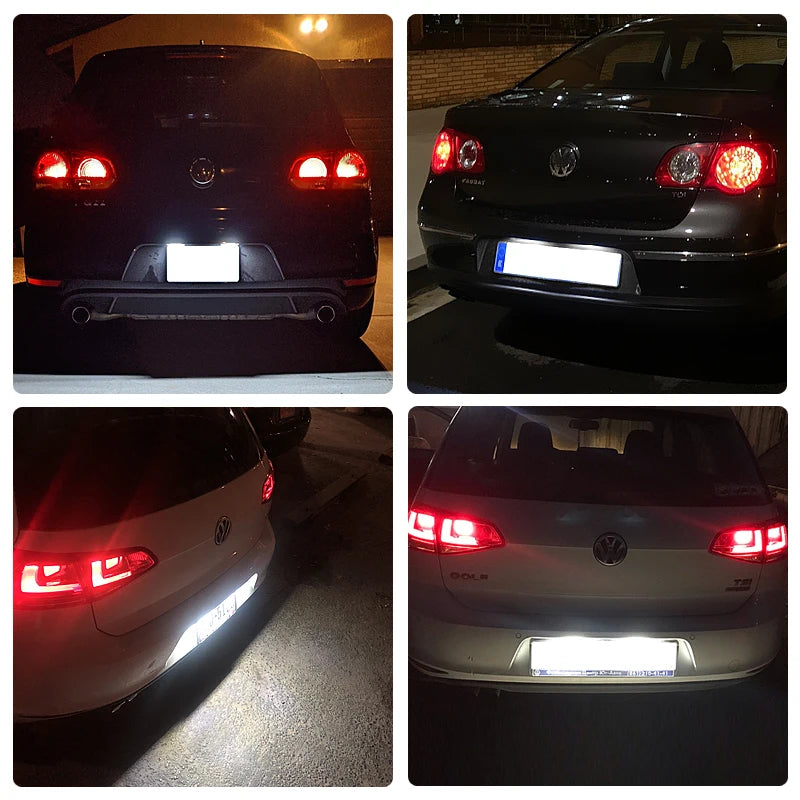 2Pcs led for VW Scirocco+Polo+Phaeton+T-Roc+White LED Number License Plate Light